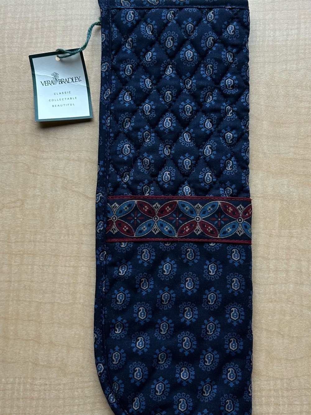 NWT VTG Vera Bradley Classic Navy Insulated Curling Iron/Flat Iron Cover